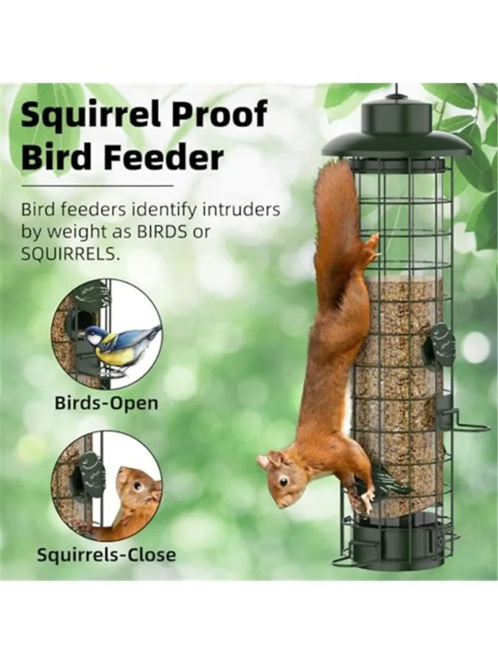 New Squirrel Proof Bird Feeder,Metal Mesh Bird Feeders for Outdoors Hanging
